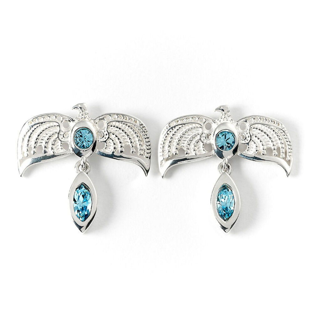 Pendientes Harry Potter con diseño de diadema y cristales azules