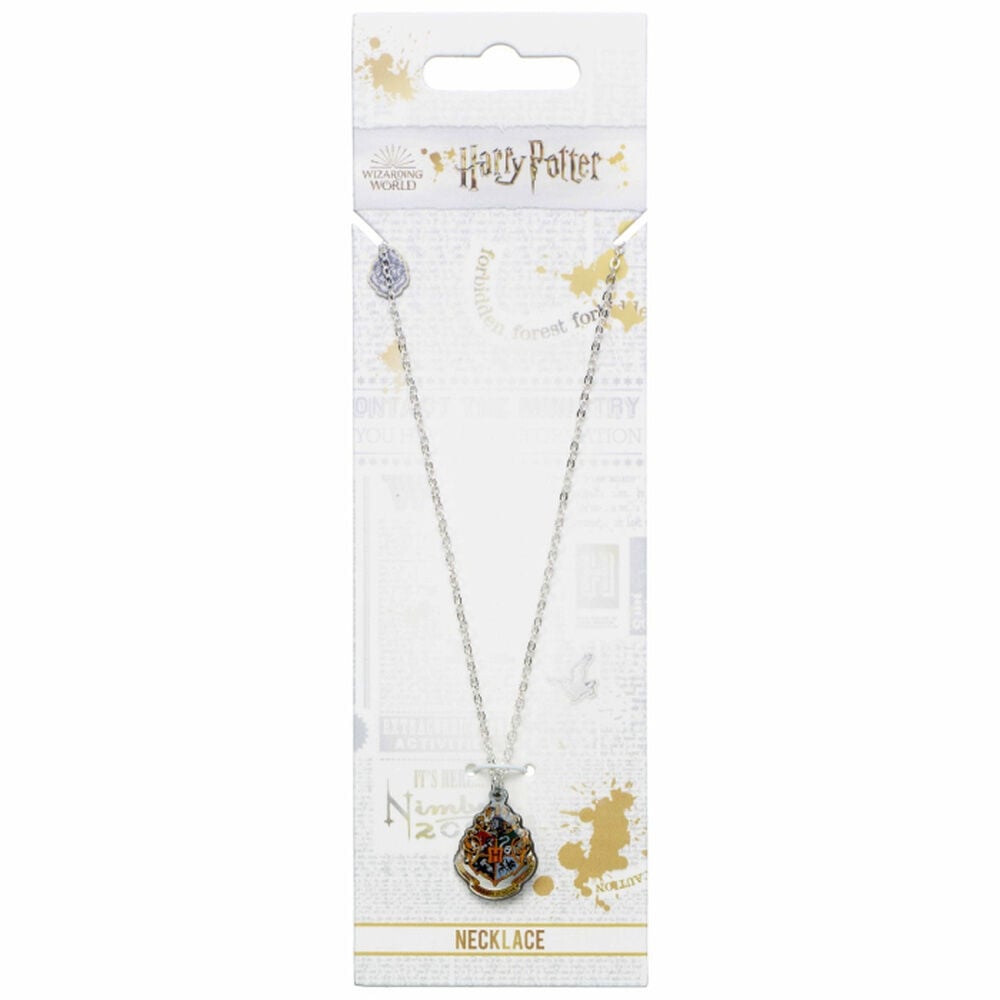Colgante con cadena y escudo de Hogwarts de Harry Potter