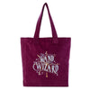 Bolso tote granate de terciopelo Harry Potter con estampado The Wand Chooses the Wizard