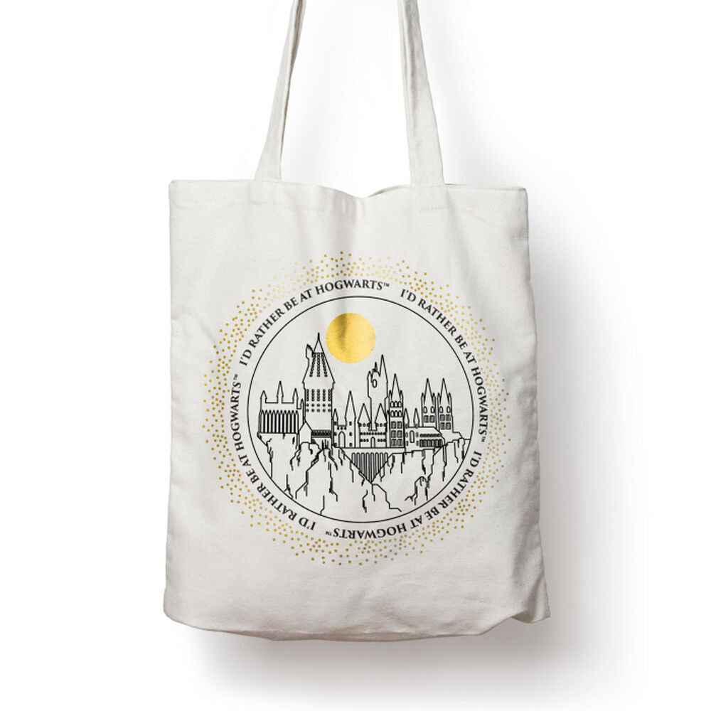 Bolsa tote de algodón con ilustración del castillo de Hogwarts