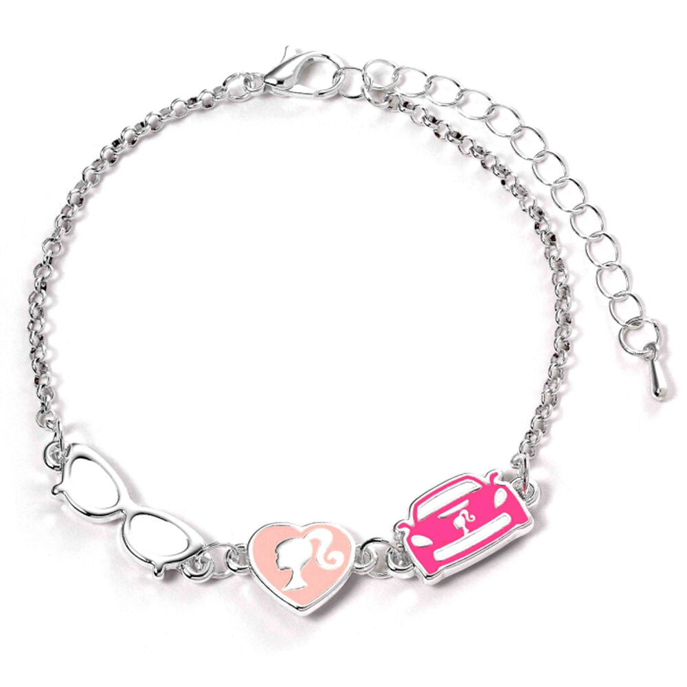 Pulsera de charms Barbie con gafas, corazón y coche rosa - 2