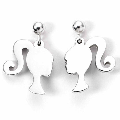 Pendientes Silhouette Barbie de plata 925 en estuche rosa - 2