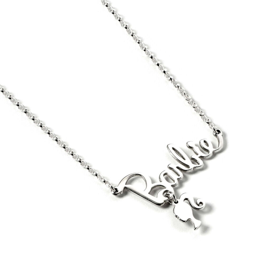 Colgante Barbie en plata 925 con logo y silueta - 2