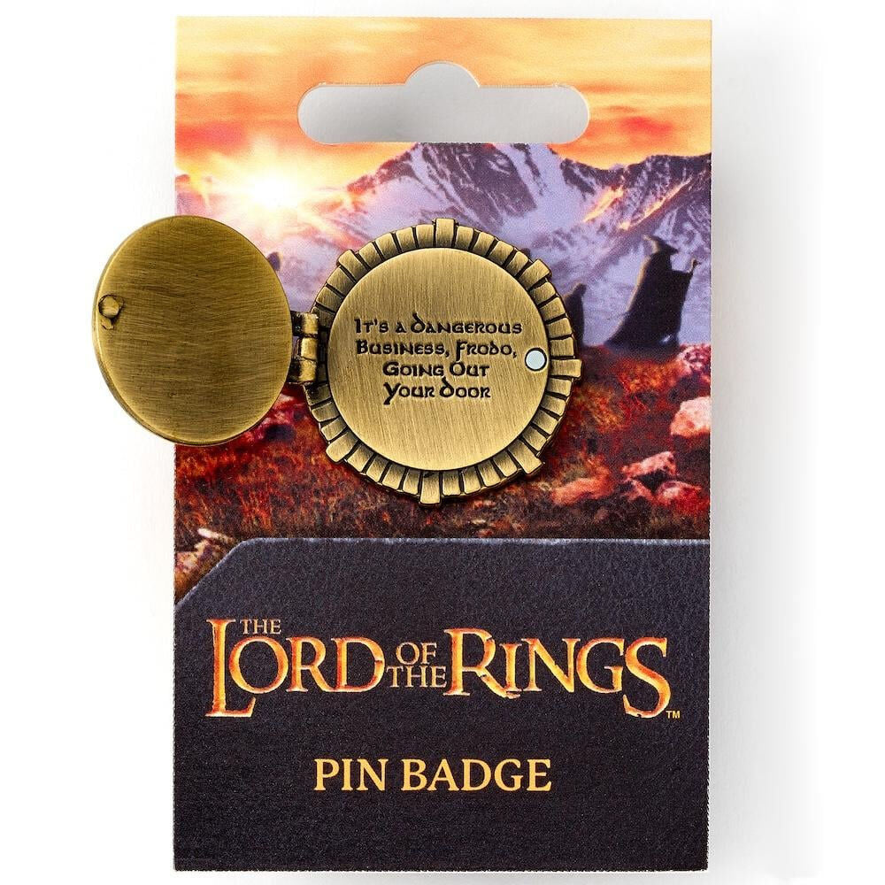 Pin circular de puerta Hobbit de El Señor de los Anillos en verde y dorado - 2