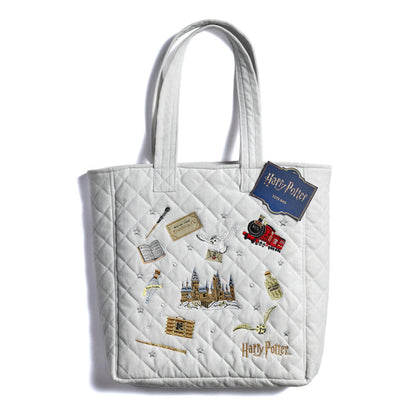 Bolso tote acolchado de terciopelo Harry Potter Icons en blanco - 2