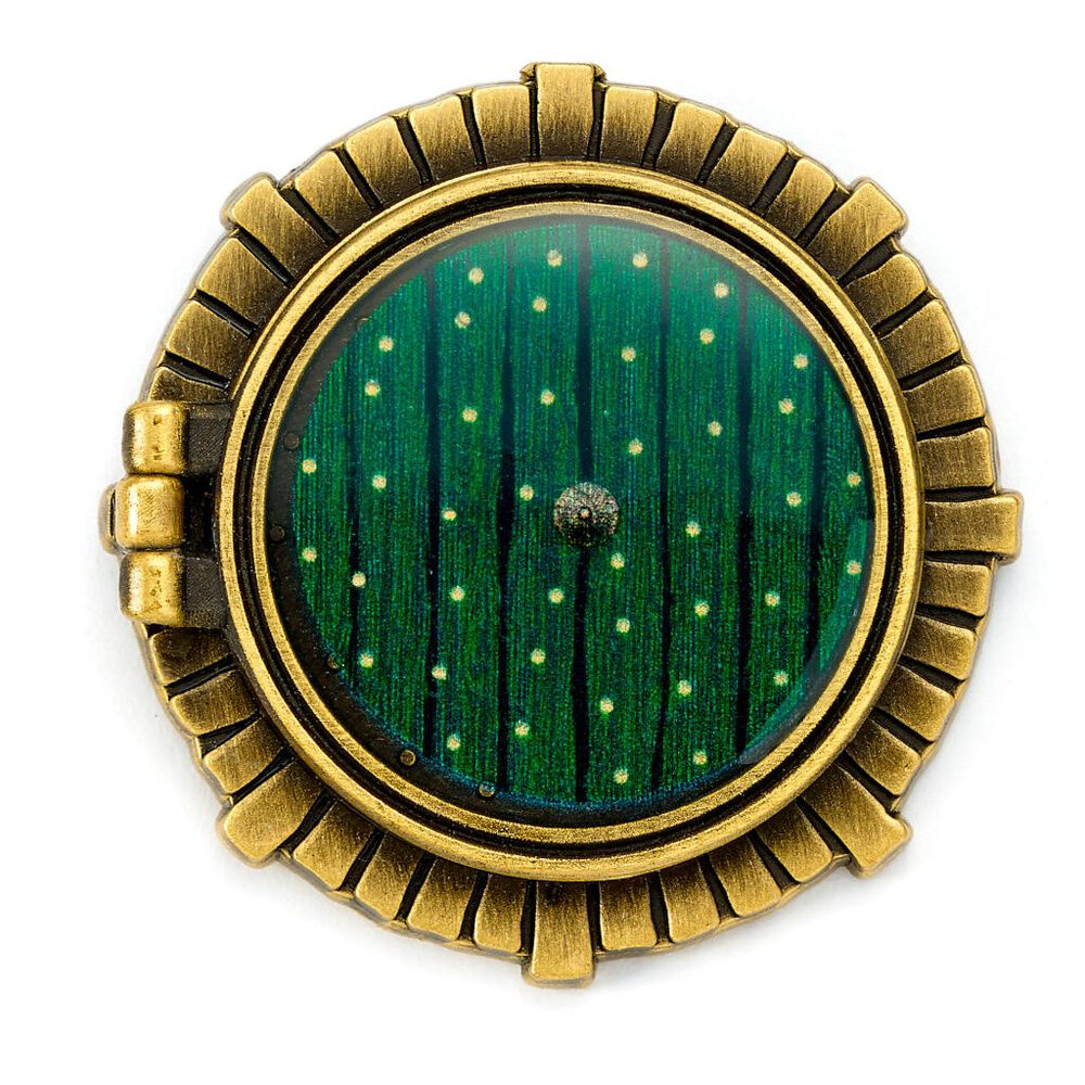 Pin circular de puerta Hobbit de El Señor de los Anillos en verde y dorado - 3