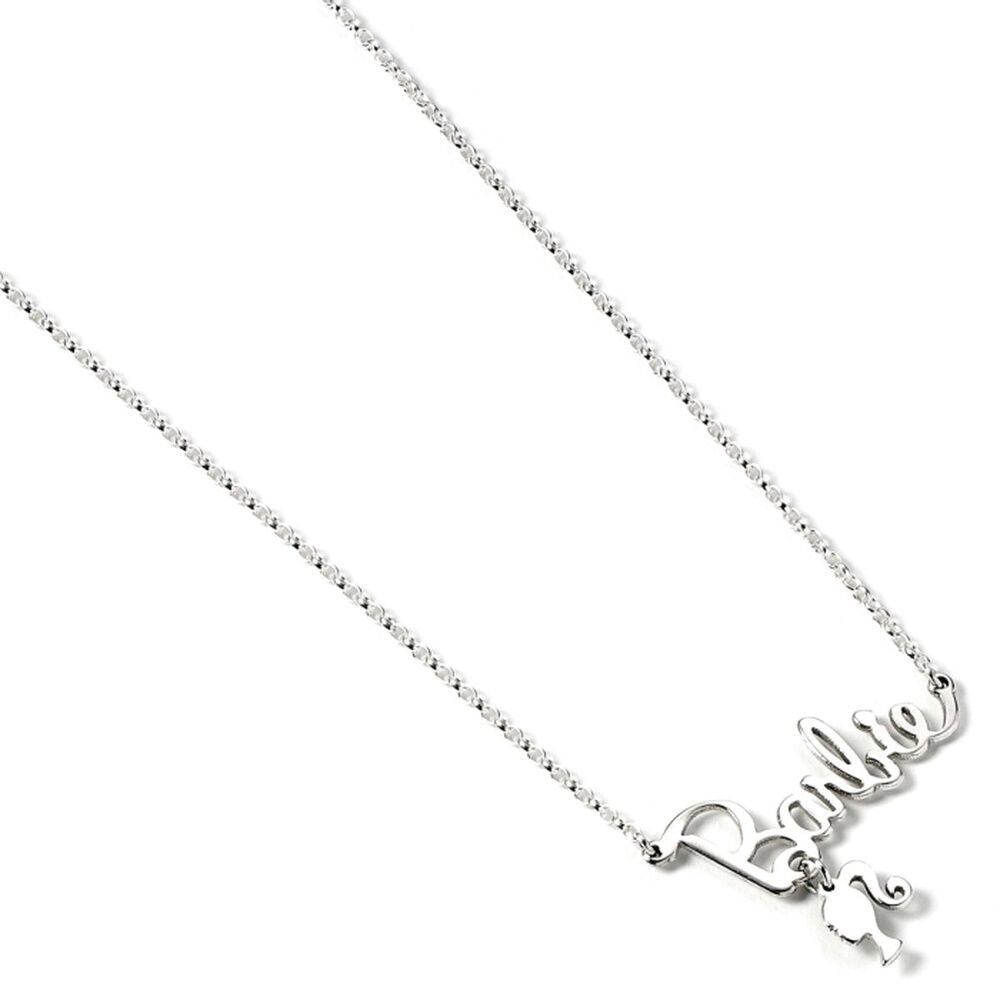 Colgante Barbie en plata 925 con logo y silueta - 3