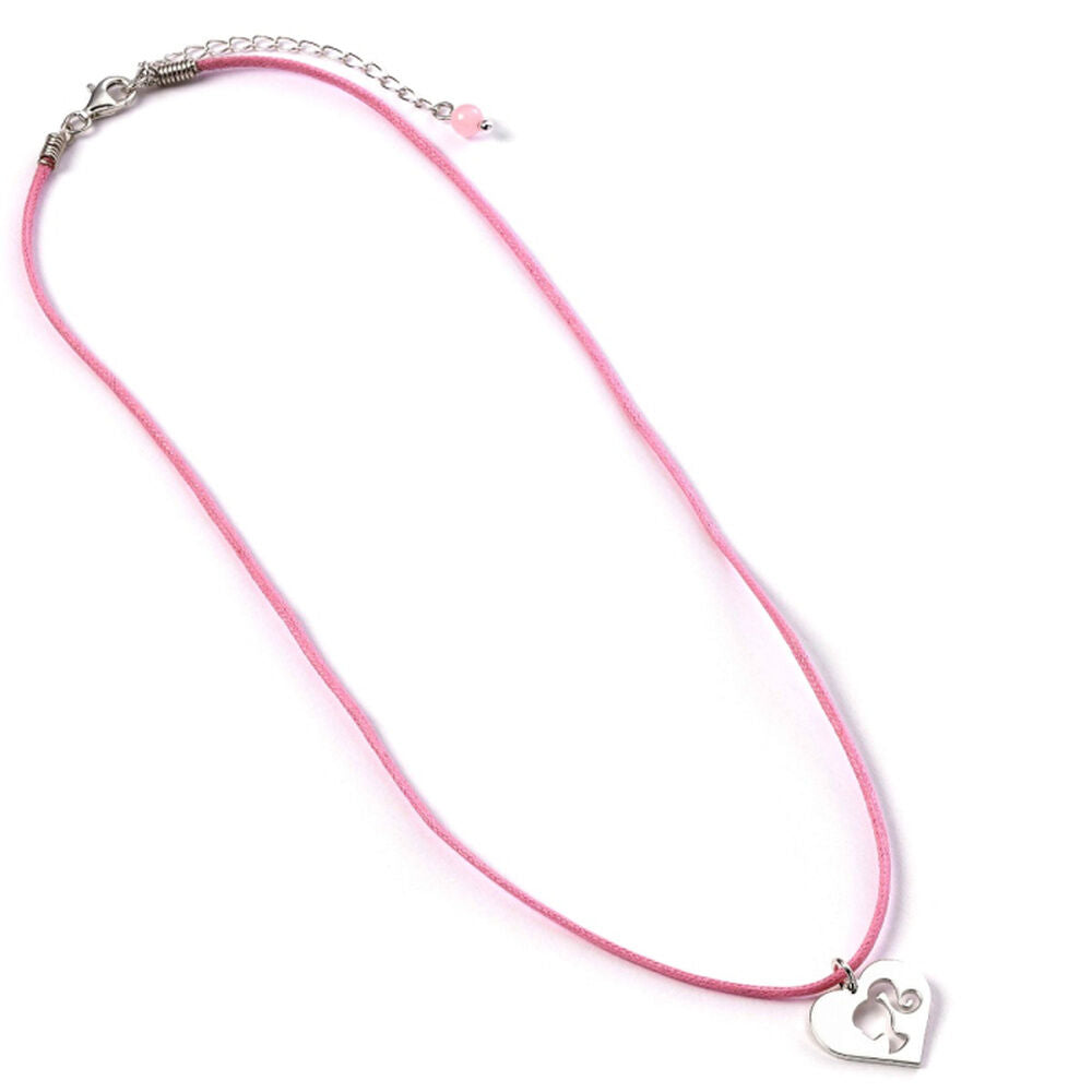 Colgante Silhouette Barbie de plata 925 con cordón rosa - 3