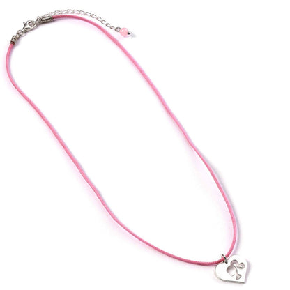 Colgante Silhouette Barbie de plata 925 con cordón rosa - 3