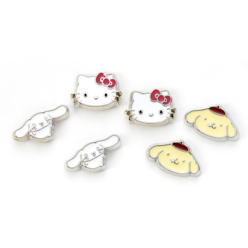 Set de tres pares de pendientes Hello Kitty, Cinnamoroll y Pompompurin - 3