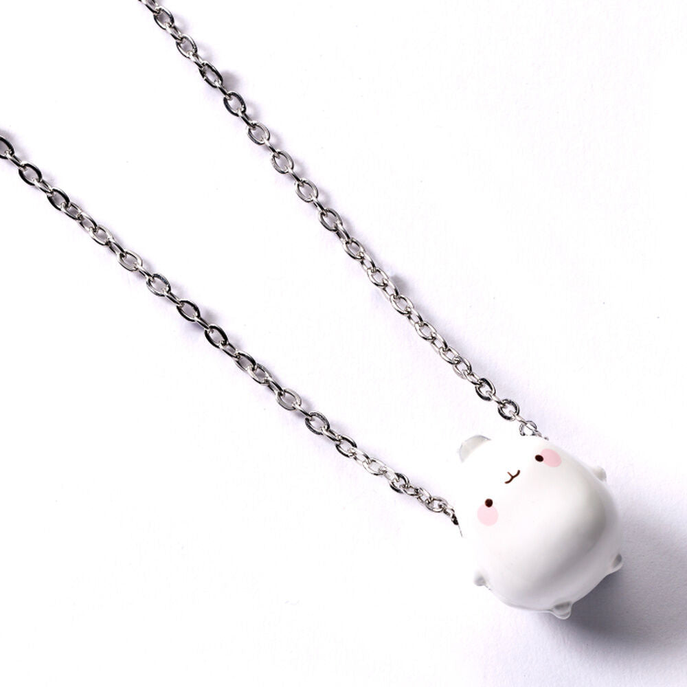 Colgante charm 3D de Molang con figura blanca - 3