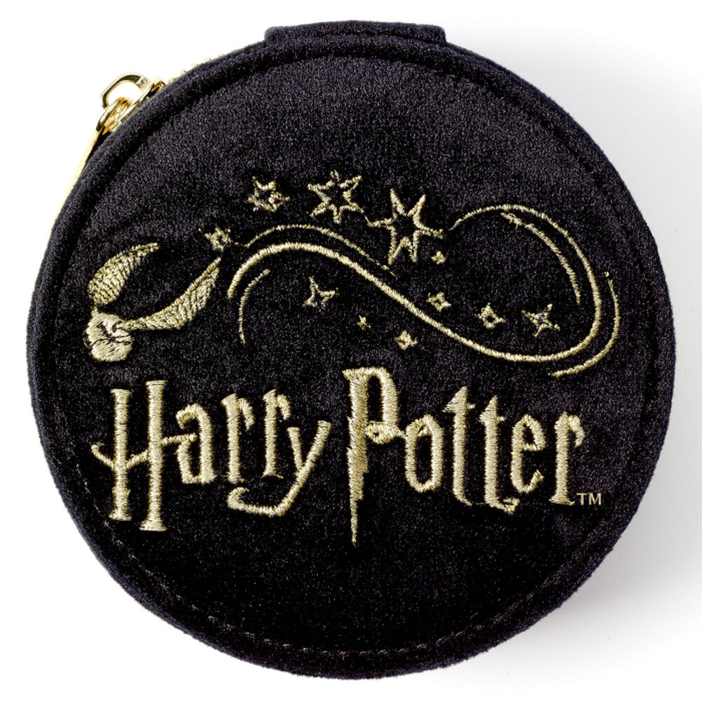 Joyero redondo negro de Harry Potter con diseño de la Snitch dorada - 3