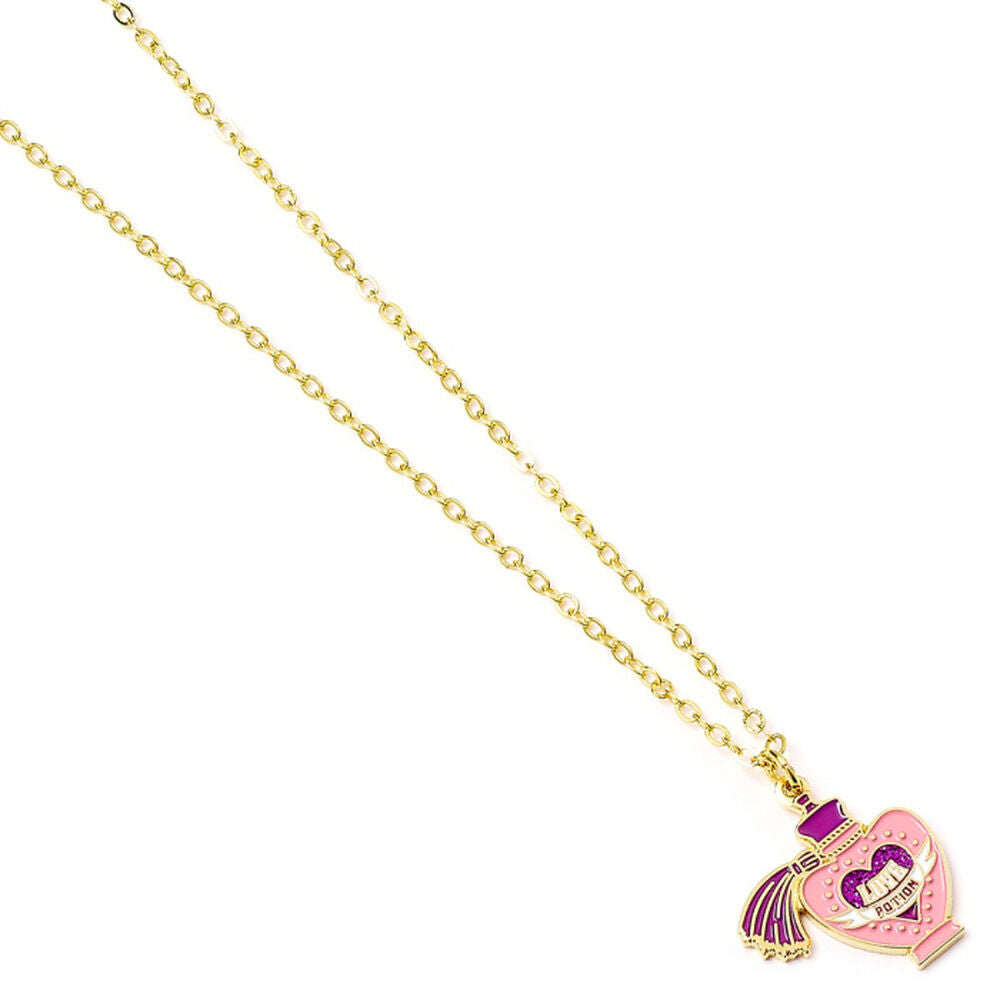 Colgante Love Potion de Harry Potter con corazón rosa y cadena dorada - 4