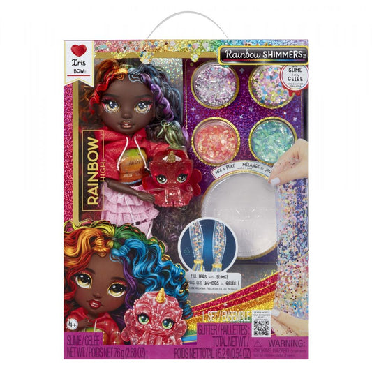 Muñeca Iris Bow Rainbow High con slime, purpurina y brillos