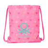 Saco Heart Benetton rosa con estampado de corazones