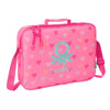 Cartera extraescolares Heart Benetton rosa con corazones