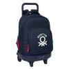 Trolley mochila Benetton azul marino de 45 cm con ruedas