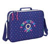 Cartera extraescolares Drop Benetton azul marino con estampado de gotas
