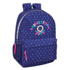 Mochila Drop Benetton azul marino con gotas multicolor