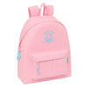 Mochila escolar Benetton rosa pastel de 42 cm
