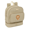 Mochila portameriendas beige SAFTA con motivo de león