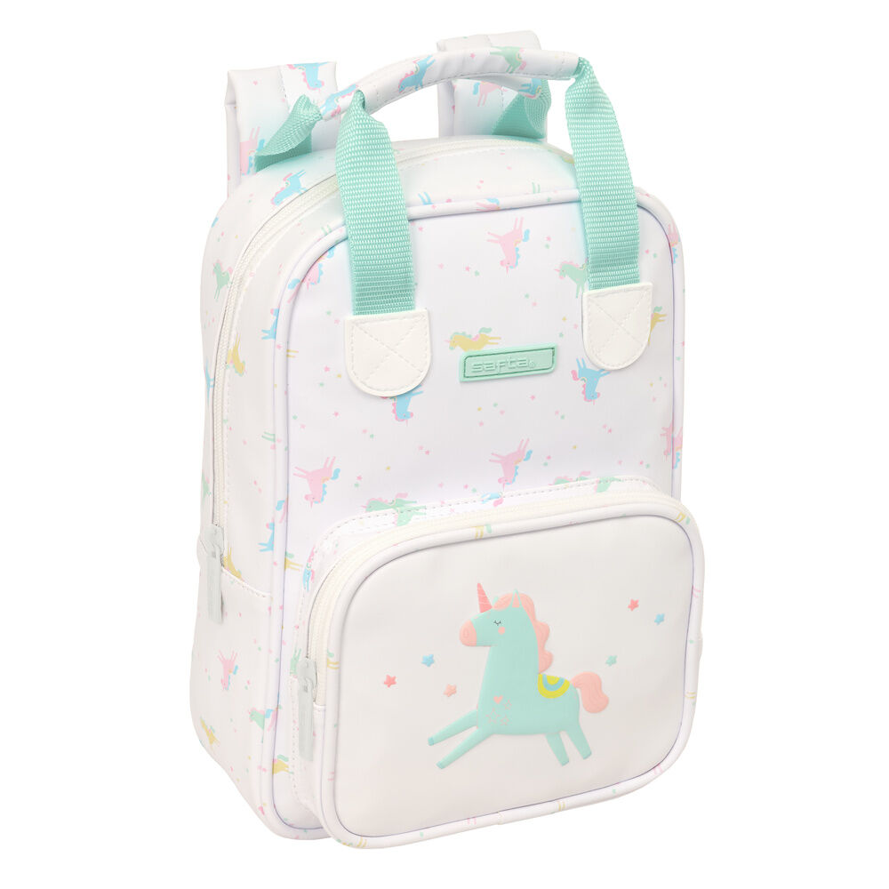 Mochila SAFTA de unicornio de 28 cm en tonos pastel