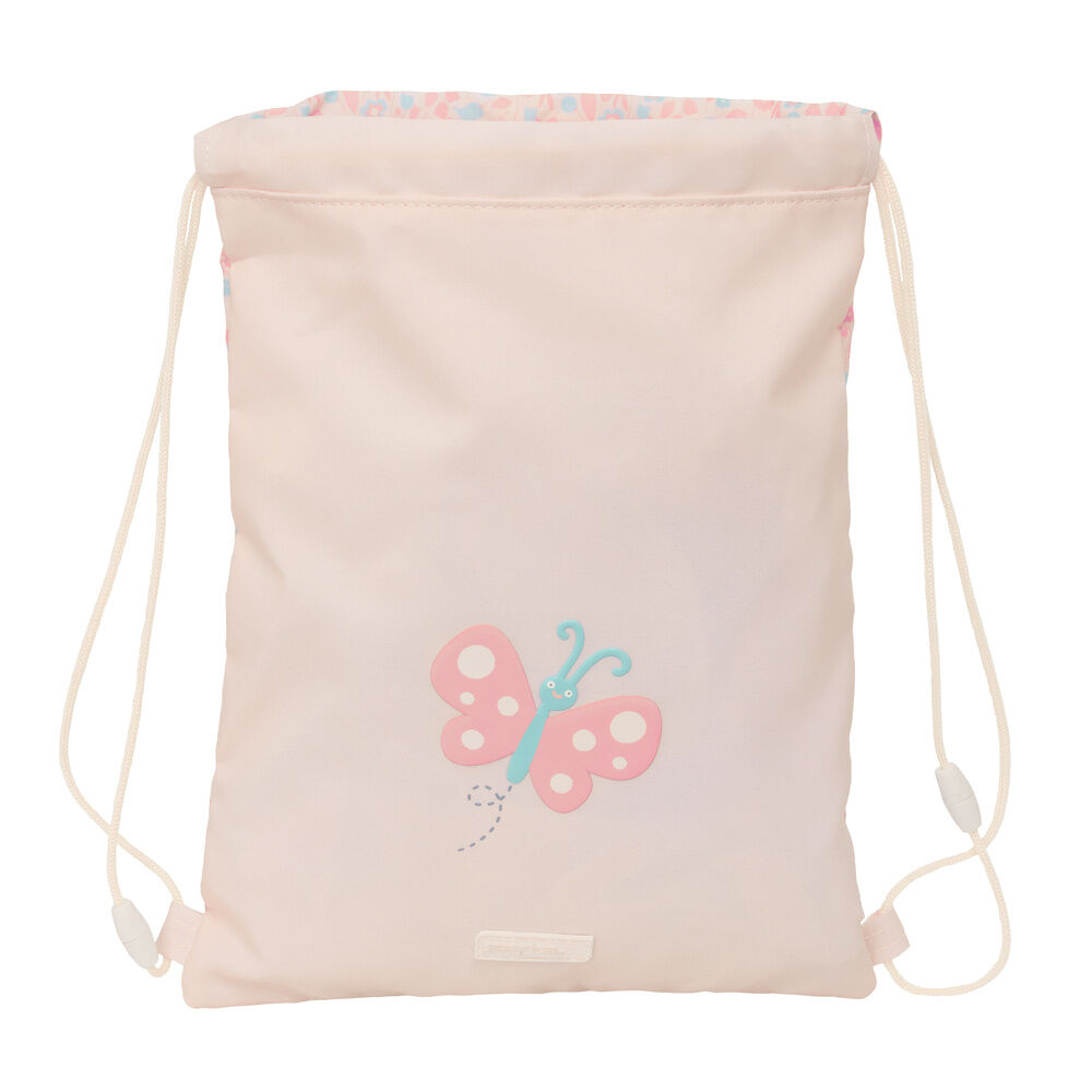 Saco SAFTA rosa claro con diseño de mariposa