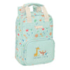 Mochila SAFTA Pandi verde menta con estampado de animales