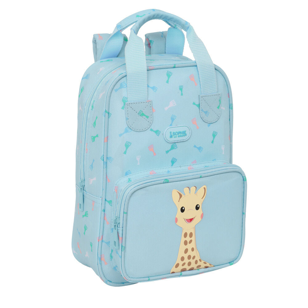 Mochila azul SAFTA La Girafa Sophie con bolsillo frontal