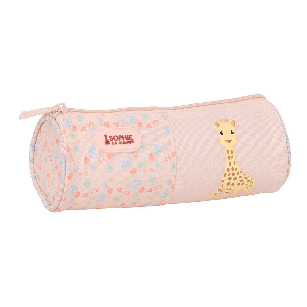 Portatodo rosa SAFTA Joy La Girafa Sophie con estampado y tirador