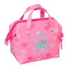 Neceser Heart Benetton rosa con estampado de corazones