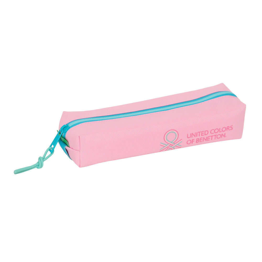 Portatodo Dolce Benetton rosa con cremallera turquesa