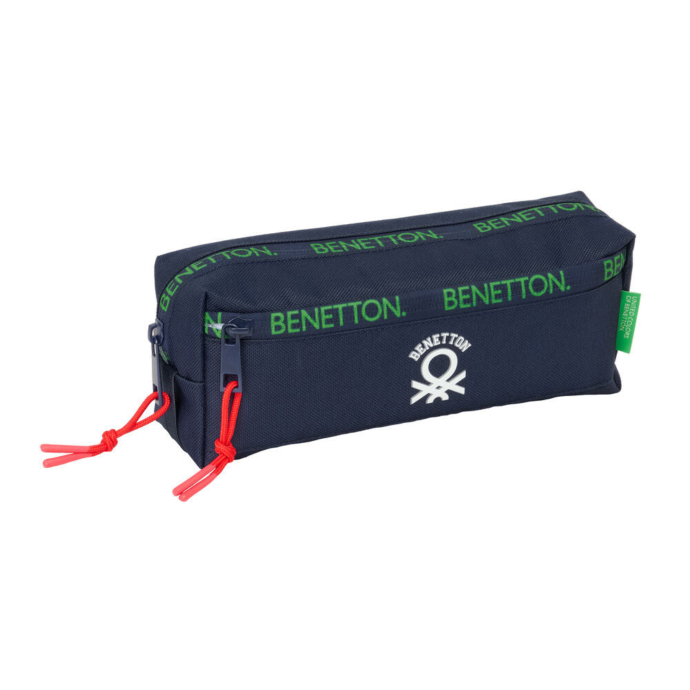 Portatodo triple Together Benetton azul marino con tres compartimentos