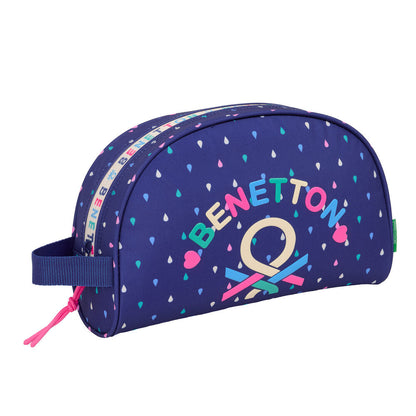 Neceser Drop Benetton azul marino con gotas multicolor