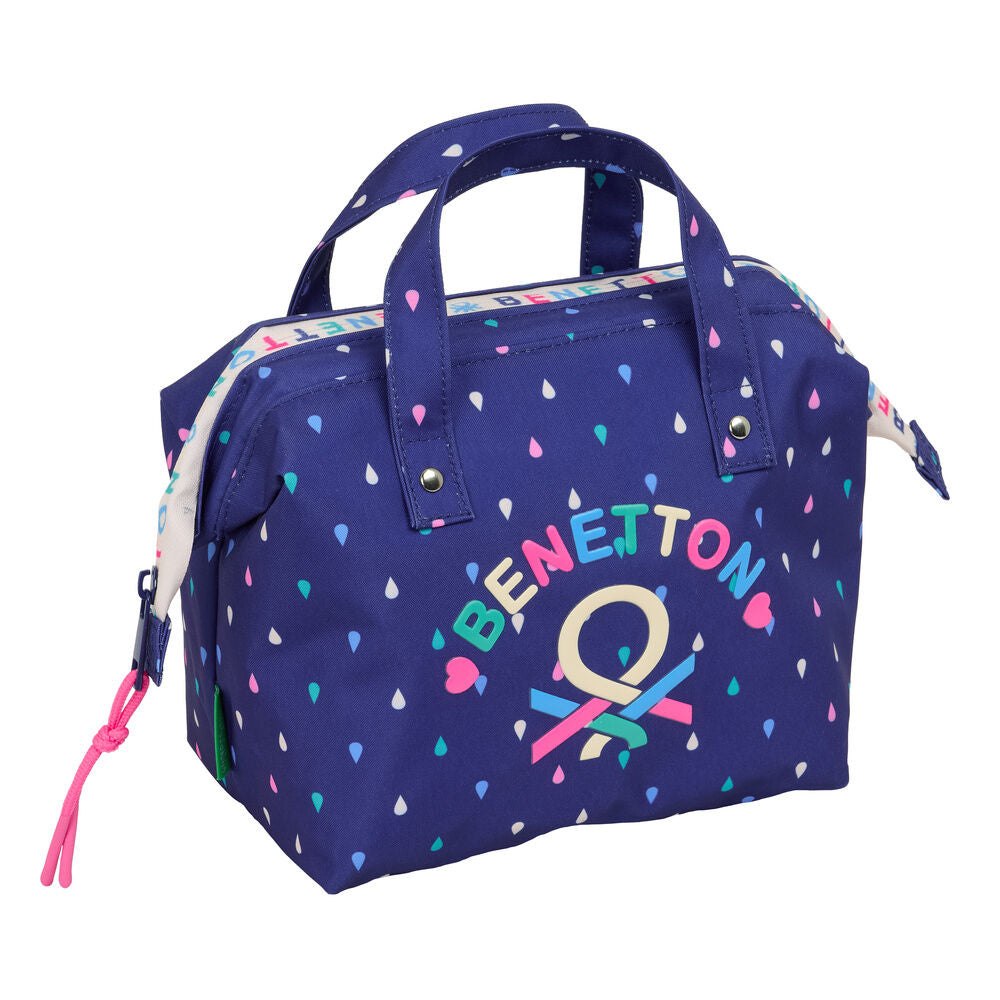 Neceser Drop Benetton azul marino con estampado multicolor