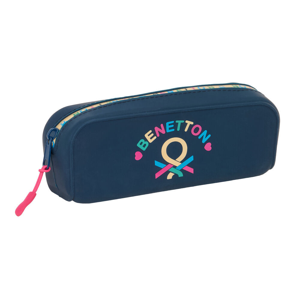 Portatodo Drop Benetton azul marino con logotipo multicolor