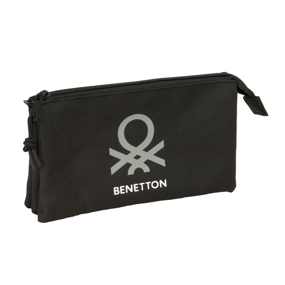 Portatodo triple negro Benetton SAFTA con tres compartimentos