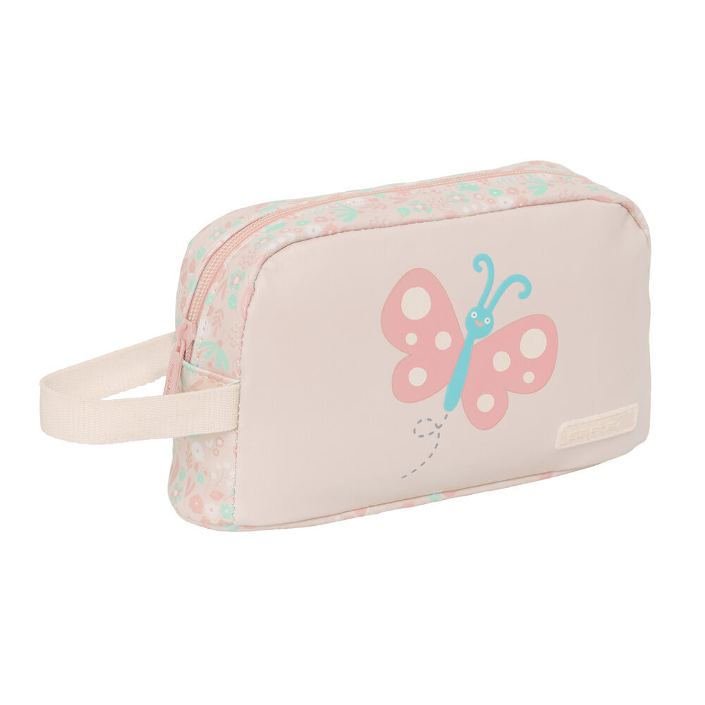 Portadesayunos térmico rosa SAFTA con diseño de mariposa