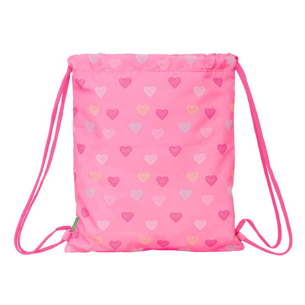 Saco Heart Benetton rosa con estampado de corazones - 2
