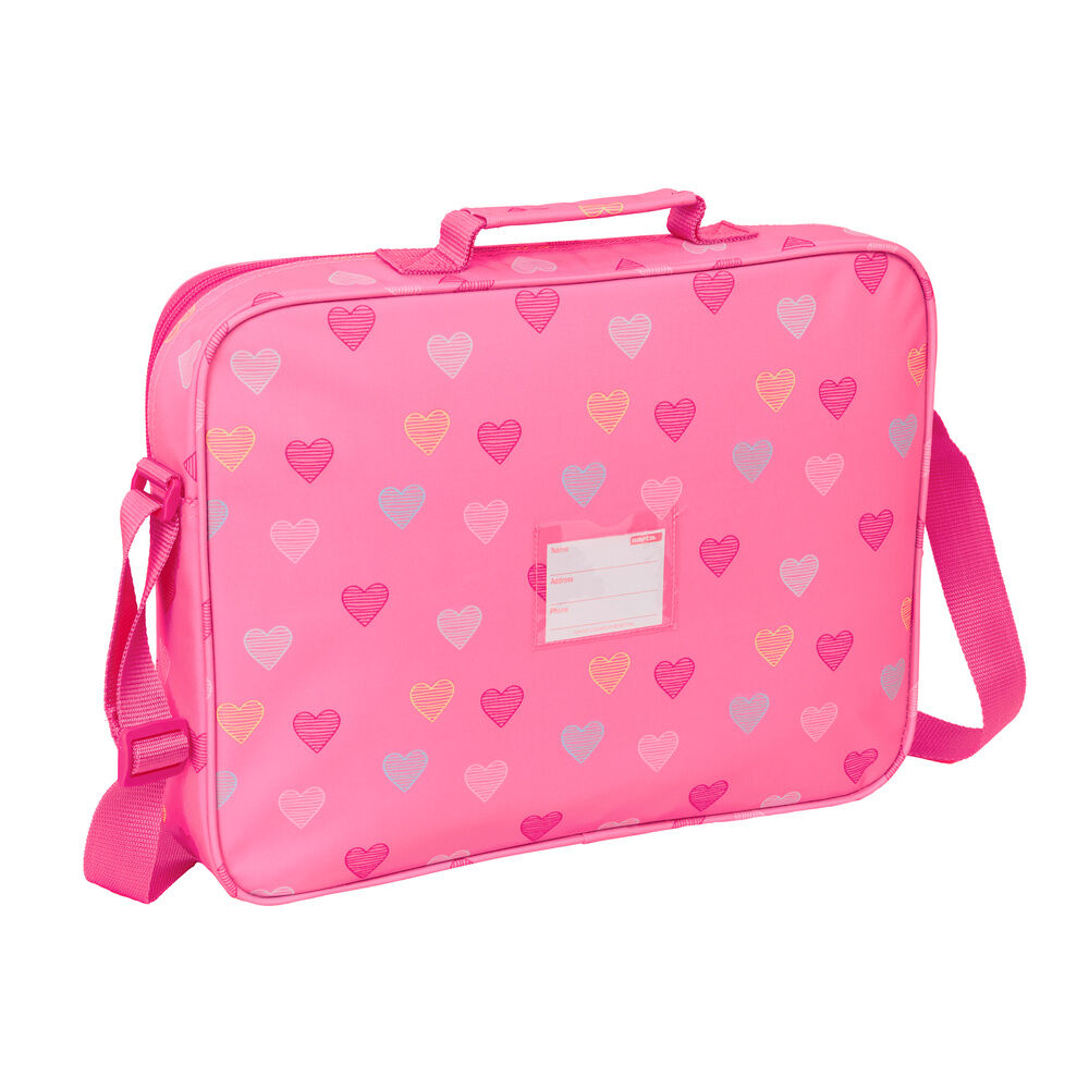 Cartera extraescolares Heart Benetton rosa con corazones - 2