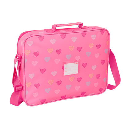 Cartera extraescolares Heart Benetton rosa con corazones - 2
