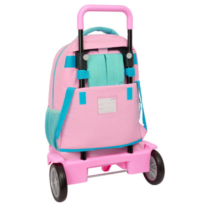 Trolley Safta Dolce Benetton rosa y turquesa con mochila extraíble - 2