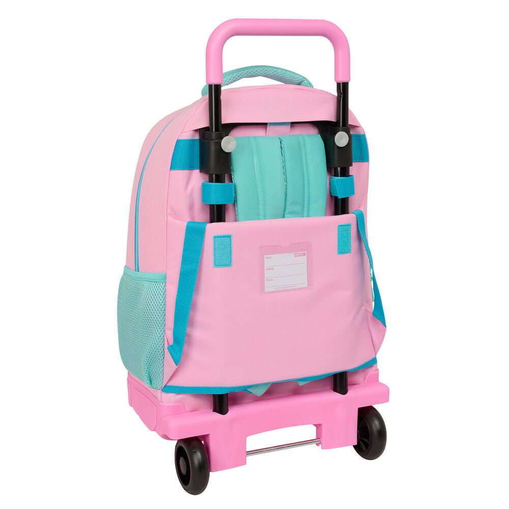Trolley escolar Dolce de Benetton rosa y turquesa con mochila extraíble - 2