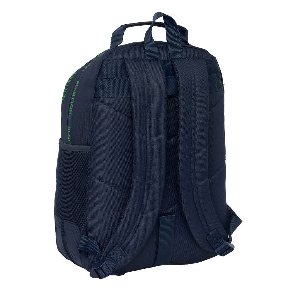 Mochila Together Benetton azul marino de 42 cm con logotipo frontal - 2
