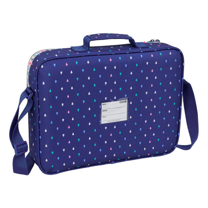 Cartera extraescolares Drop Benetton azul marino con estampado de gotas - 2