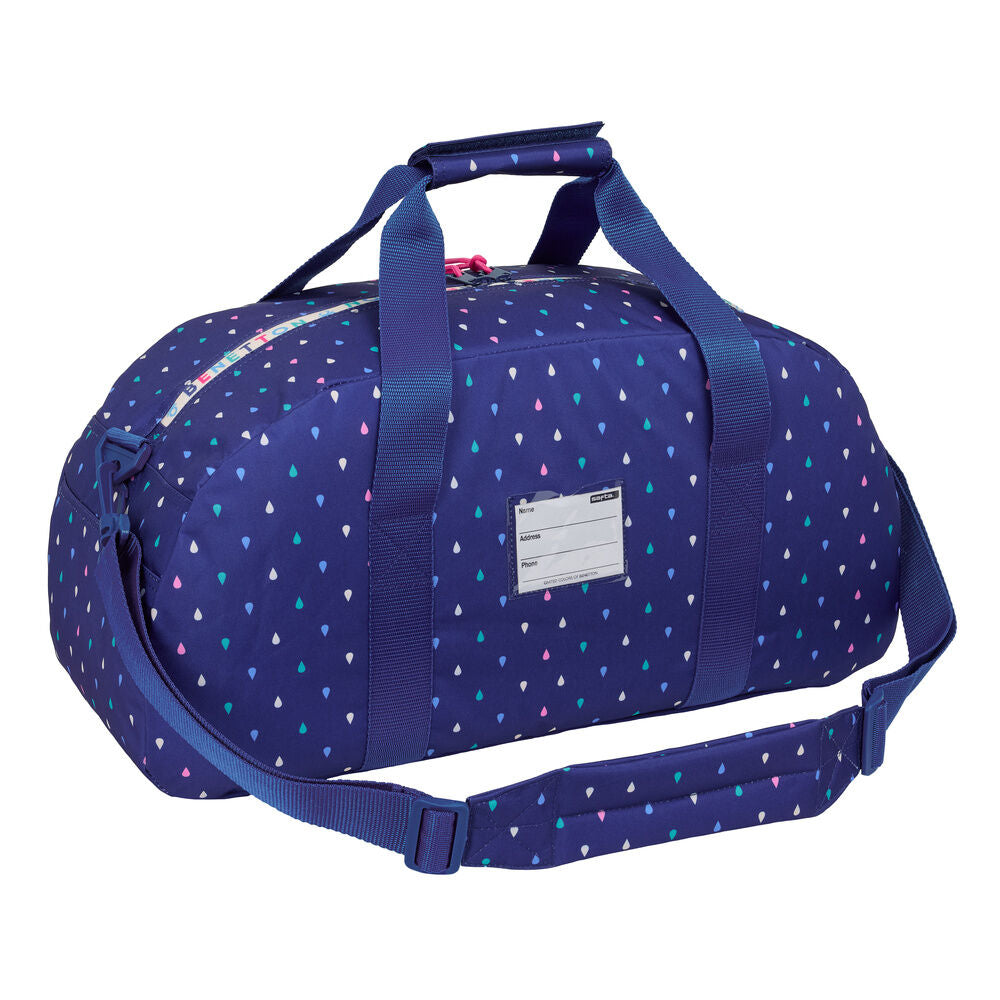 Bolsa de deporte Drop Benetton azul con estampado de gotas multicolor - 2