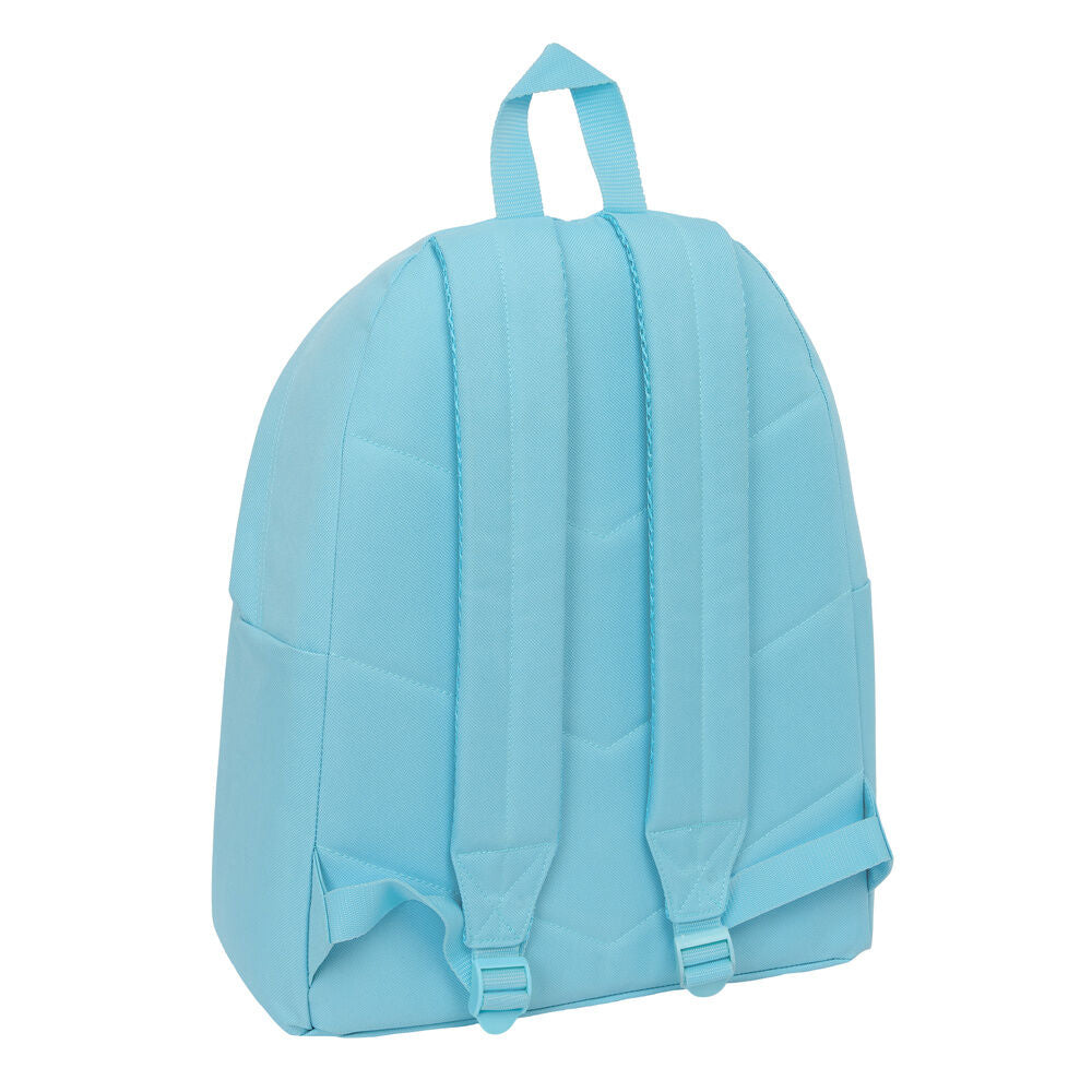 Mochila celeste Benetton de 42 cm con bolsillo frontal - 2