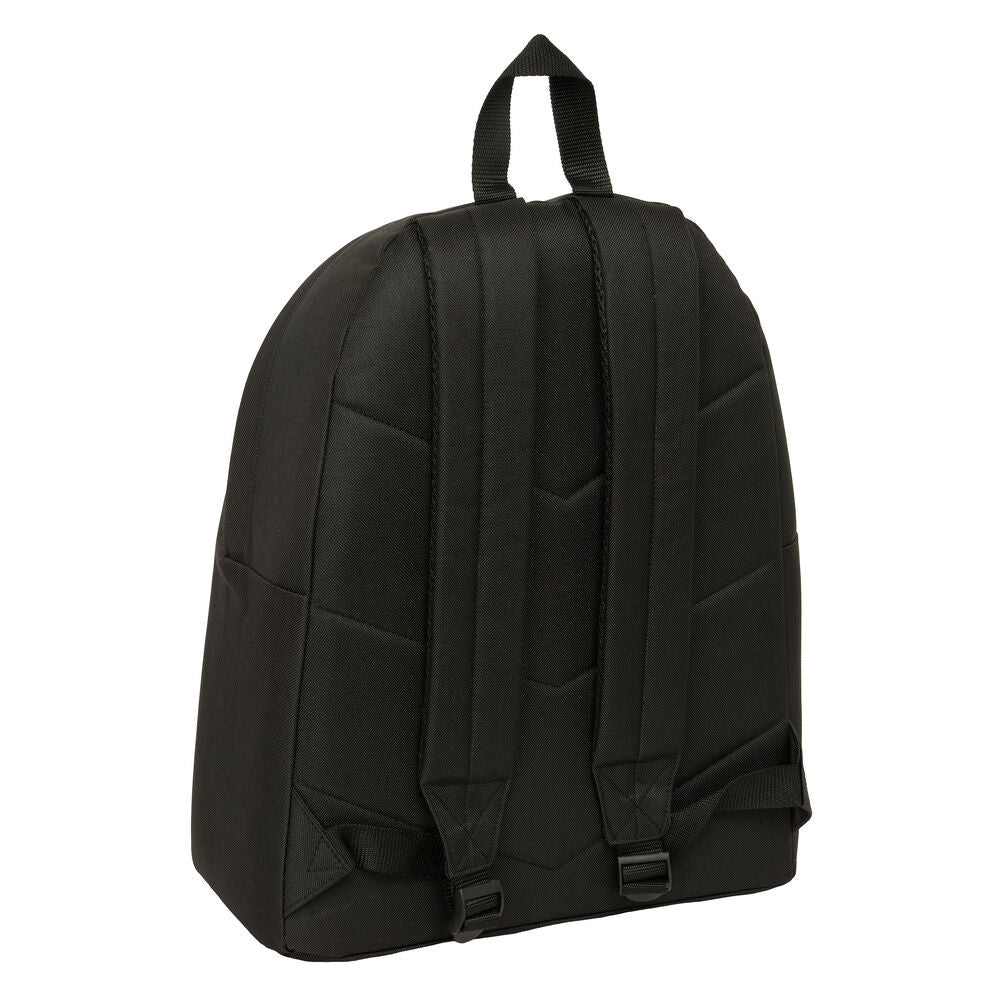 Mochila negra Benetton de 42 cm con bolsillo frontal - 2