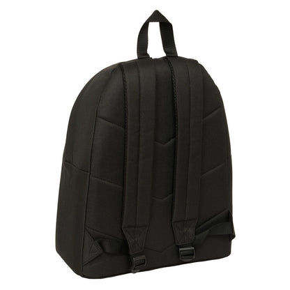Mochila negra Benetton de 42 cm con bolsillo frontal - 2