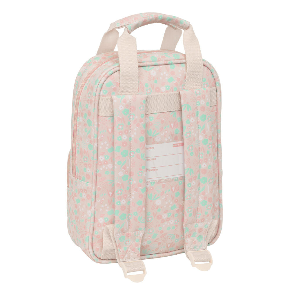 Mochila escolar SAFTA rosa con estampado floral y mariposa - 2